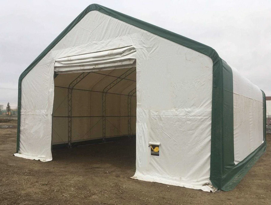 Double Truss Storage Shelter W30 x L40 x H20 450g PVC - Imagem 2