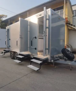 Remolque de baño de 3 estaciones con función de calefacción de aire acondicionado y calentador de agua