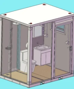 Baño portátil con cortina de ducha